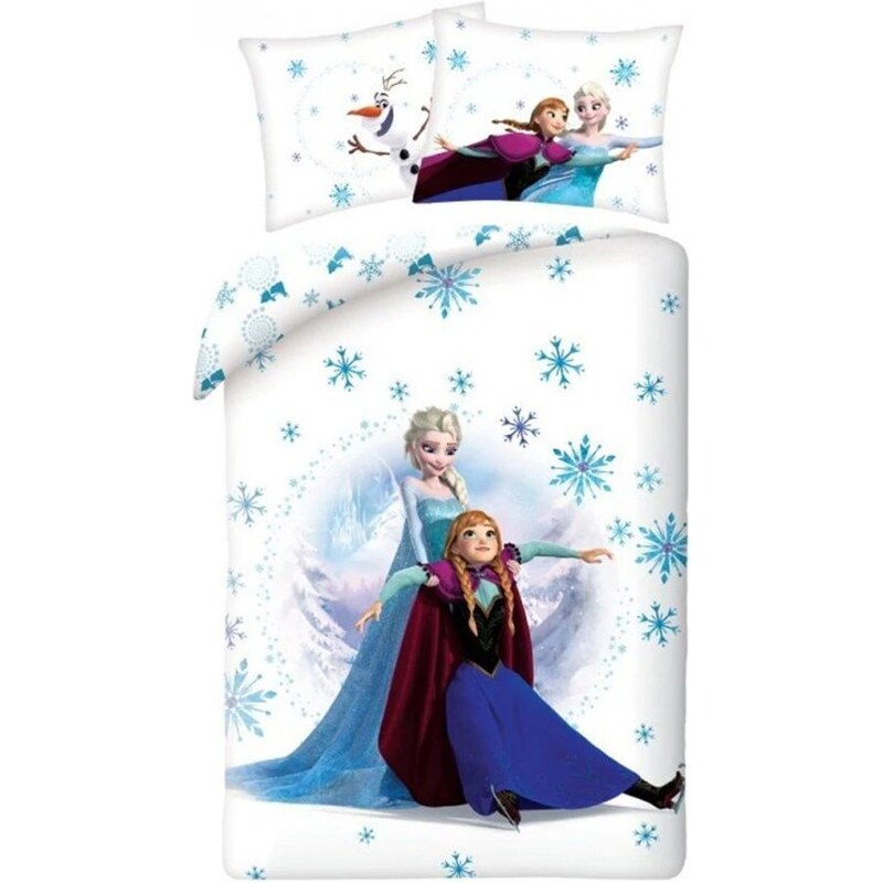 Carbotex Povlečení do dětské postýlky Ledové království - Frozen - Princezny na bruslích - 100% bavlna - 40 x 60 cm + 100 x 135 cm