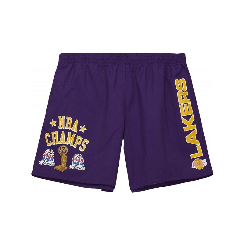 Mitchell & Ness Los Angeles Lakers Team Heritage Woven Shorts / Fialová, Bílá / 2XL
