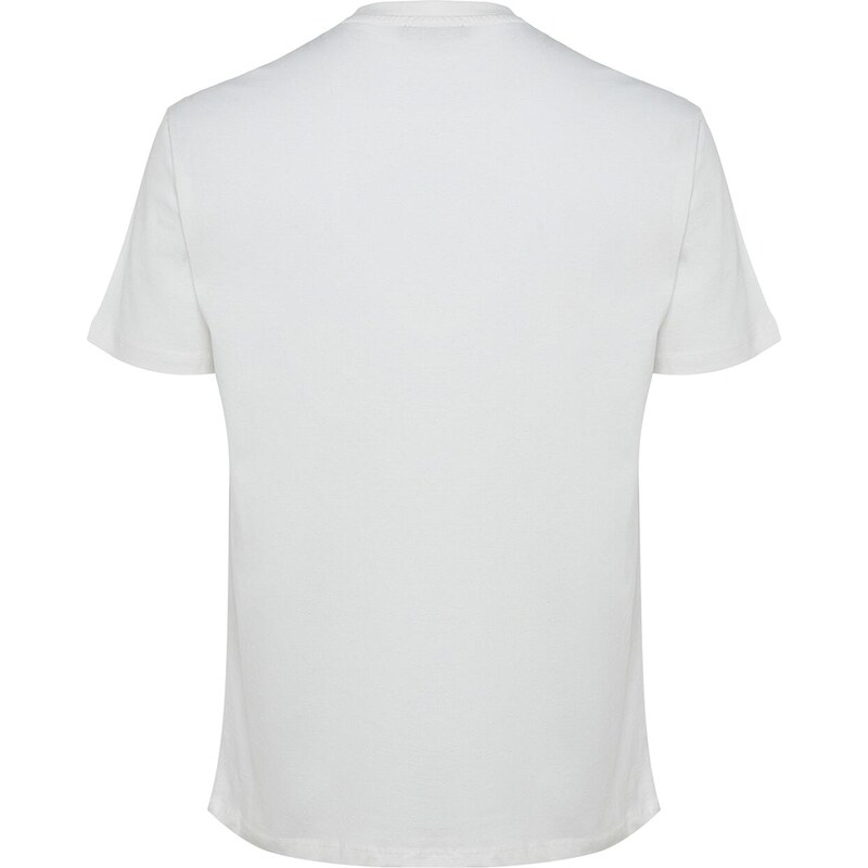 Pánské tričko Trendyol Ecru Regular / Regular Cut City s potiskem 100% bavlna
