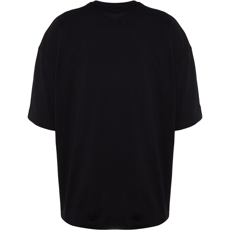 Trendyol Black Oversize Crew Neck Short Sleeve T-Shirt