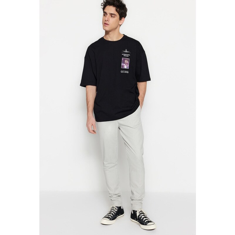 Trendyol Black Oversize Crew Neck Short Sleeve T-Shirt