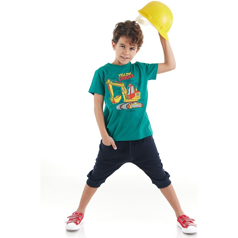 mshb&g Yellow Digger Boys T-shirt Capri Shorts Set