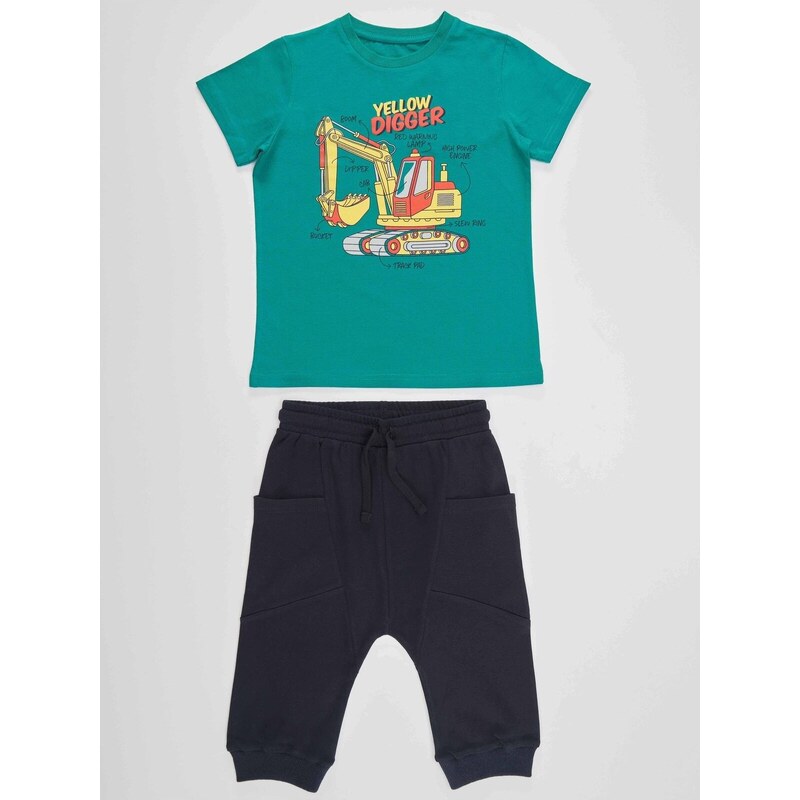 mshb&g Yellow Digger Boys T-shirt Capri Shorts Set