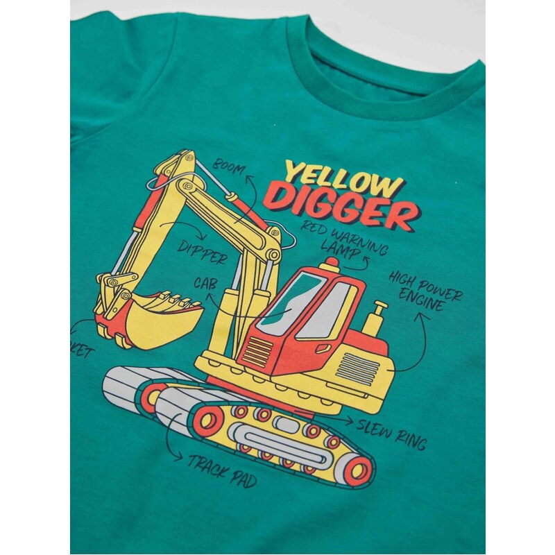 mshb&g Yellow Digger Boys T-shirt Capri Shorts Set