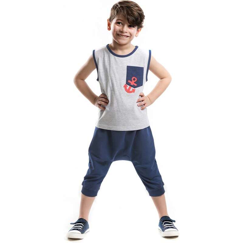 mshb&g Anchor Boy T-shirt Capri Shorts Set