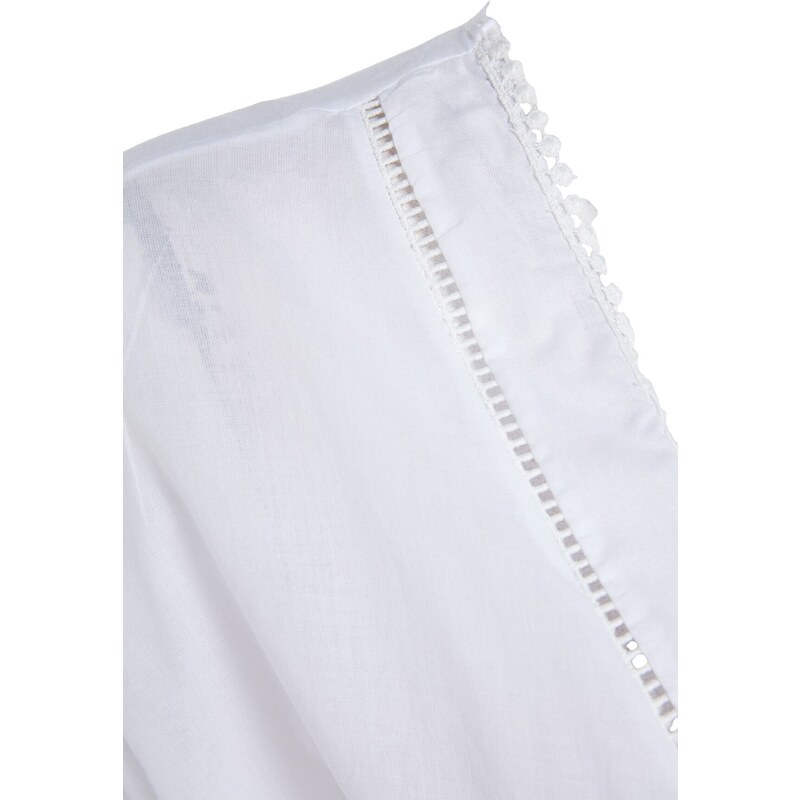 Trendyol Bridal Ecru Belted Midi Woven 100% Cotton Kimono&Kaftan with Stripe Accessories