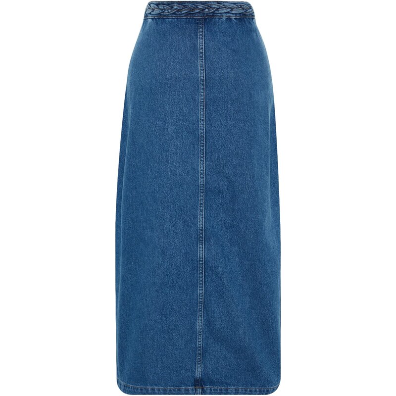 Trendyol Indigo Double Pocket Denim Jeans Skirt