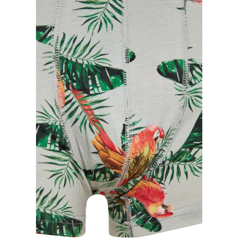 Trendyol 3-balení vícebarevný tropický vzor-ploché balení bavlněné boxerky
