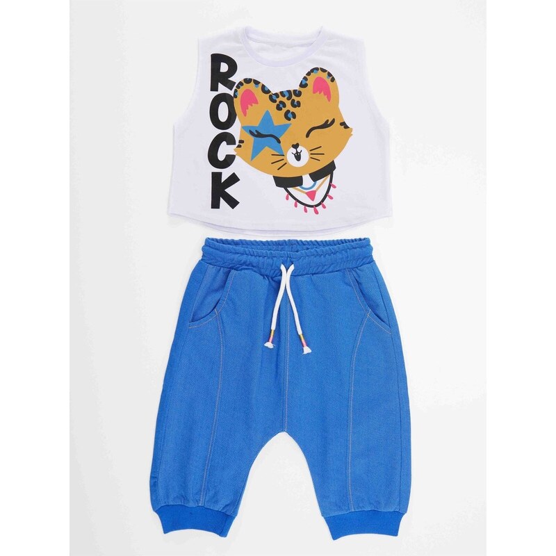 mshb&g Rocker Leo Girls T-shirt Capri Shorts Set