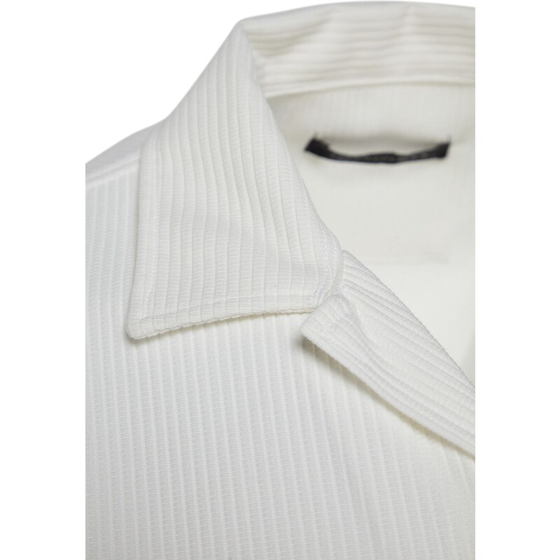 Trendyol White Regular Fit Wide Collar Summer Shirt