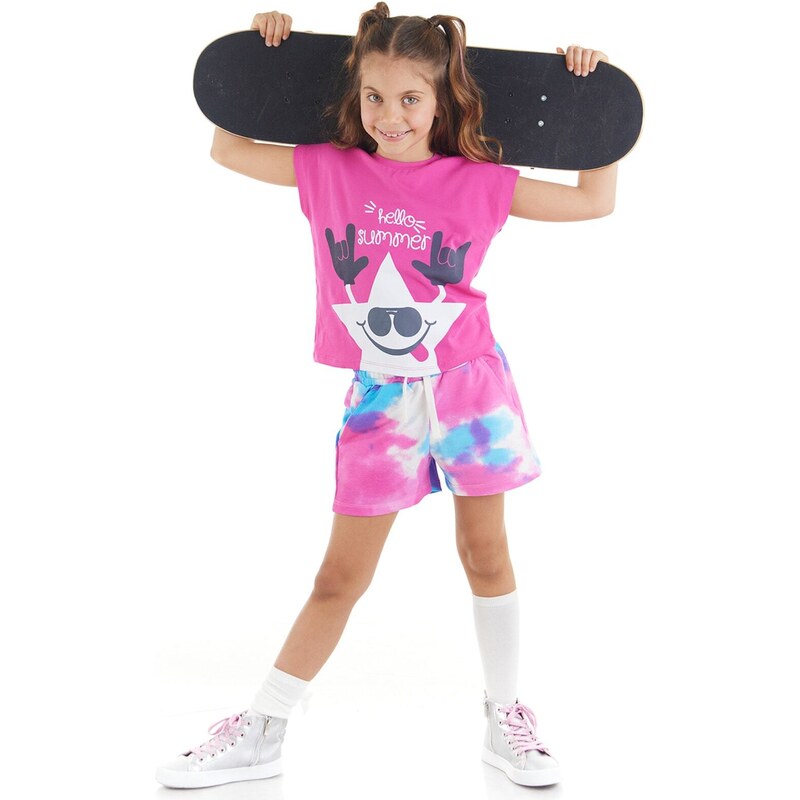 mshb&g Starry Tie-dye Girl's T-shirt Shorts Set