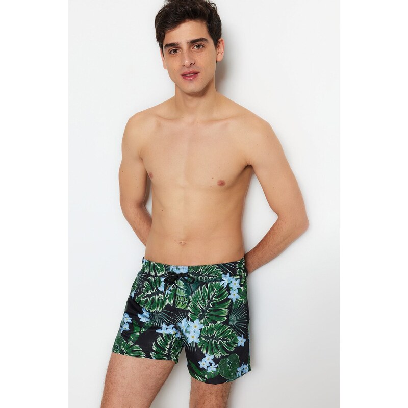 Trendyol Black Standard Swimsuit Marine Shorts