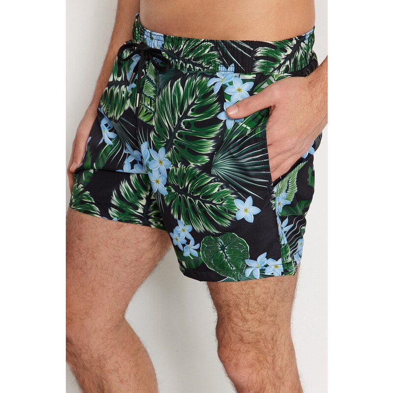 Trendyol Black Standard Swimsuit Marine Shorts