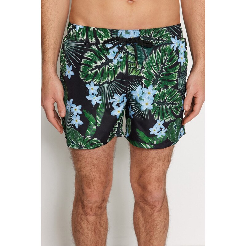 Trendyol Black Standard Swimsuit Marine Shorts