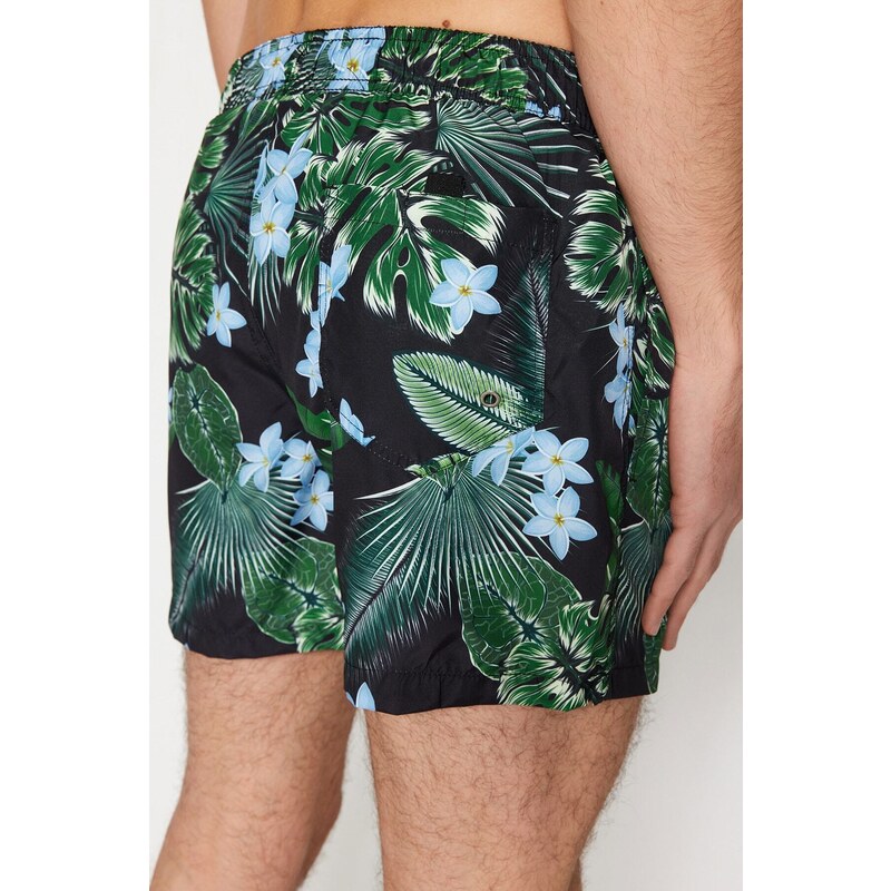 Trendyol Black Standard Swimsuit Marine Shorts