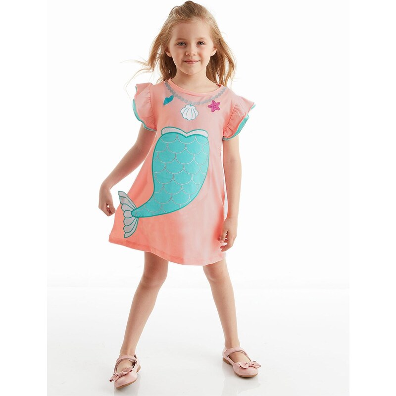 Denokids Mermaid Pink Girls Dress