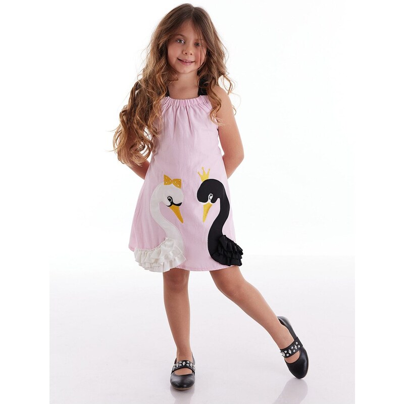 mshb&g Swan Girl's Woven Pink Dress