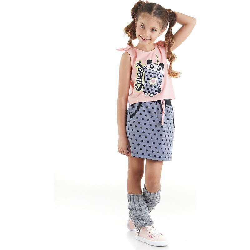 mshb&g Panda Milkshake Girl's T-shirt Skirt Set