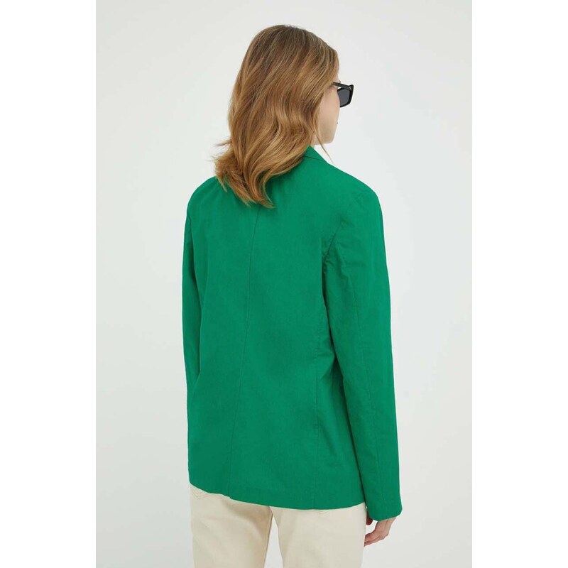 Bavlněné sako Marc O'Polo zelená barva