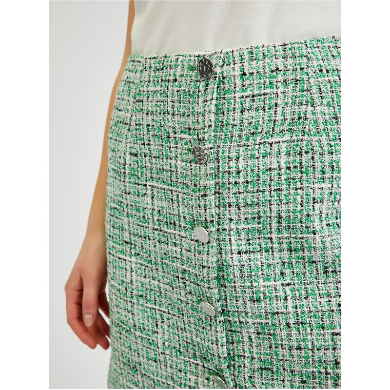 Orsay Zelená dámská tvídová sukně - Dámské
