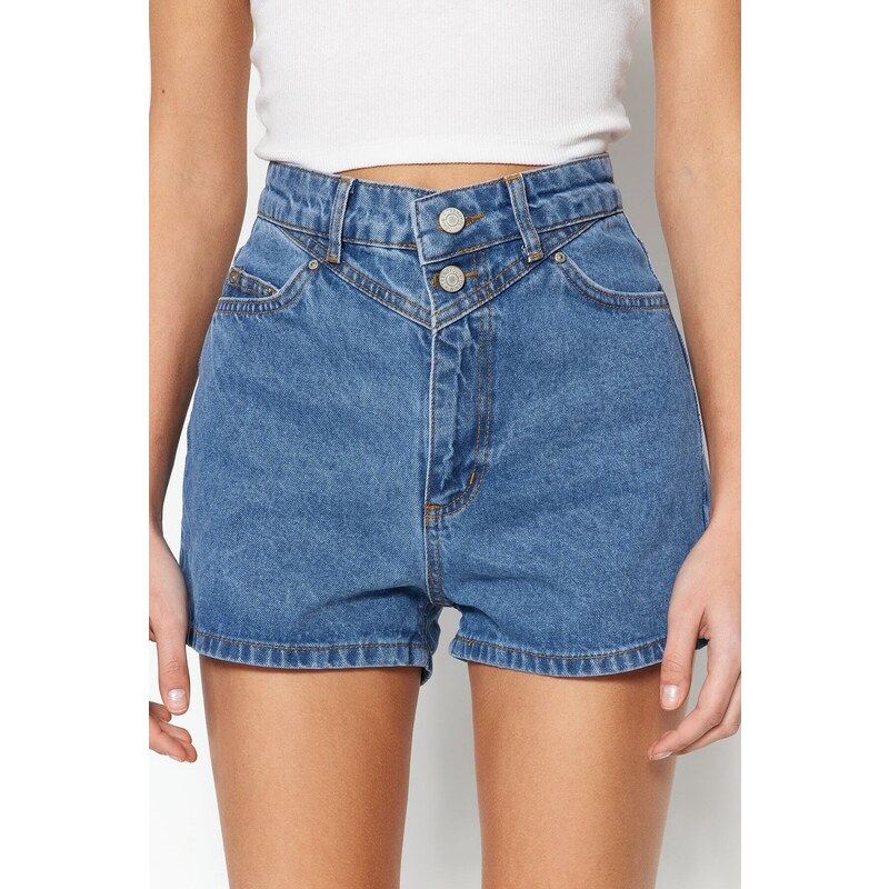 Trendyol Blue Denim Shorts & Bermuda