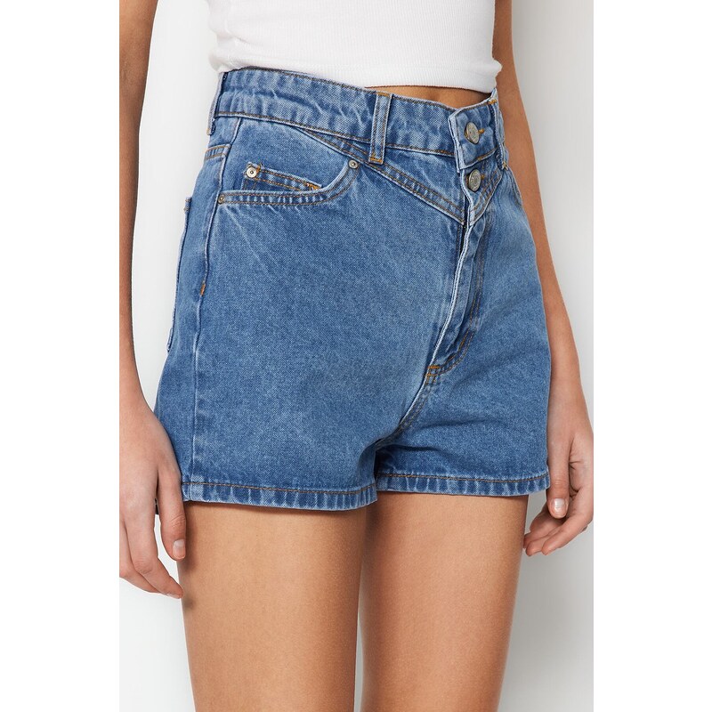 Trendyol Blue Denim Shorts & Bermuda