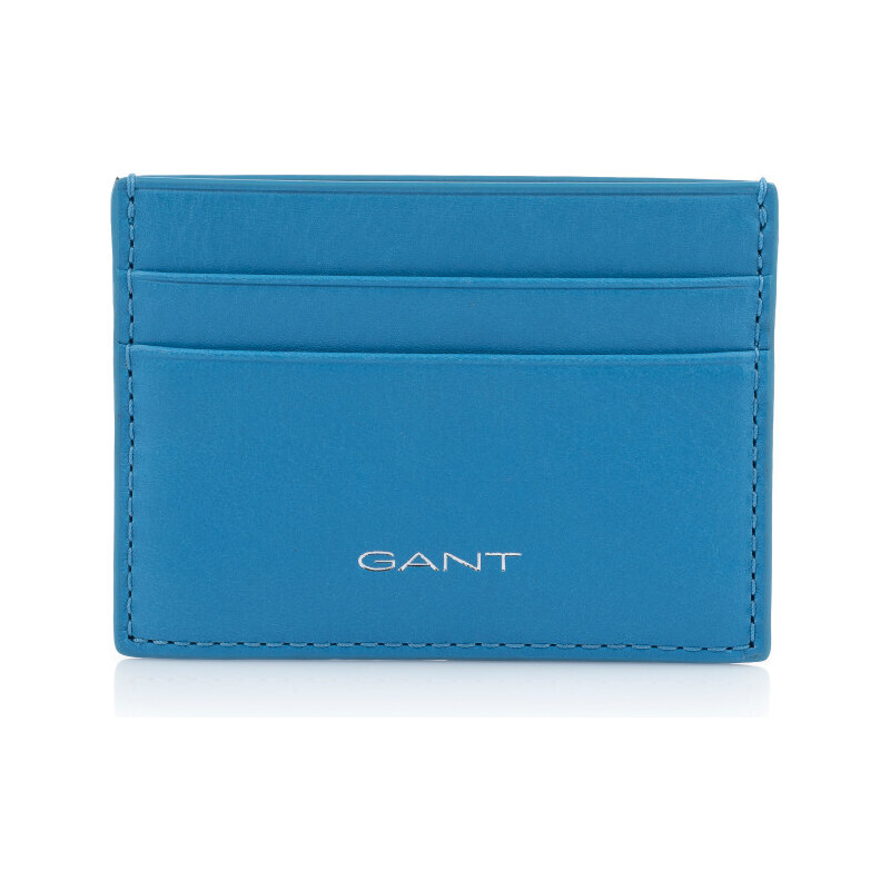 POUZDRO NA PLATEBNÍ KARTY GANT UNISEX. LEATHER CARD HOLDER modrá None