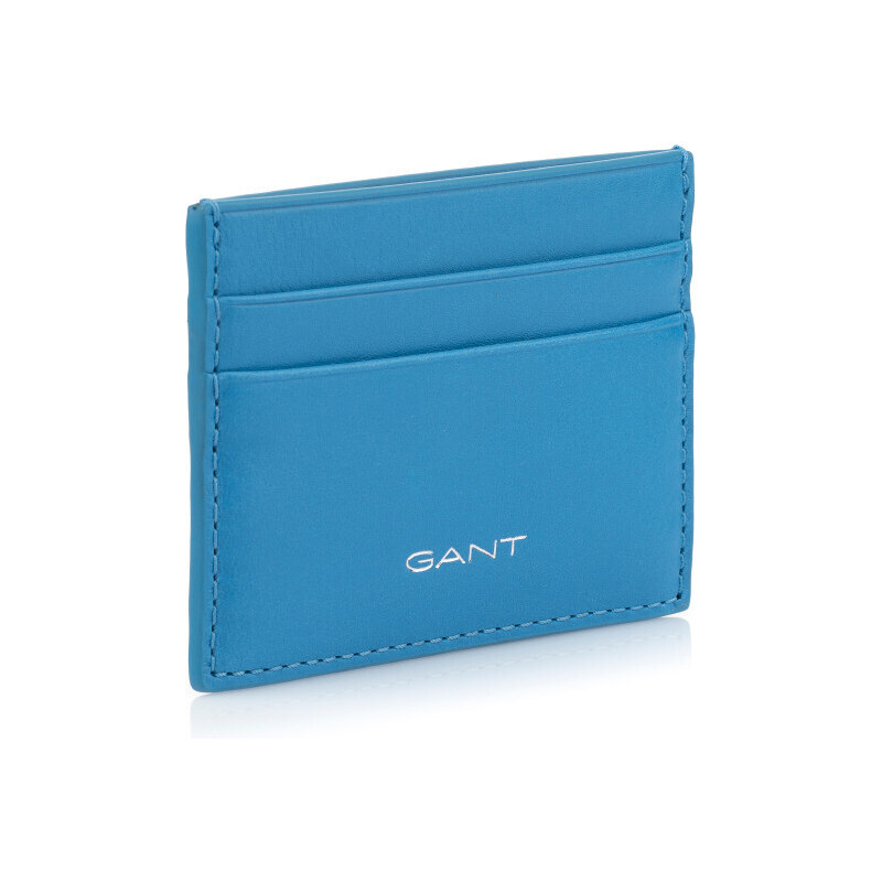 POUZDRO NA PLATEBNÍ KARTY GANT UNISEX. LEATHER CARD HOLDER modrá None