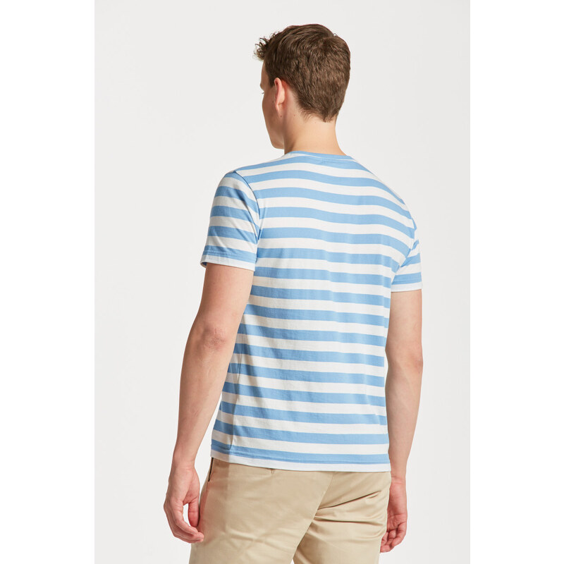 TRIČKO GANT MULTISTRIPE T-SHIRT modrá M