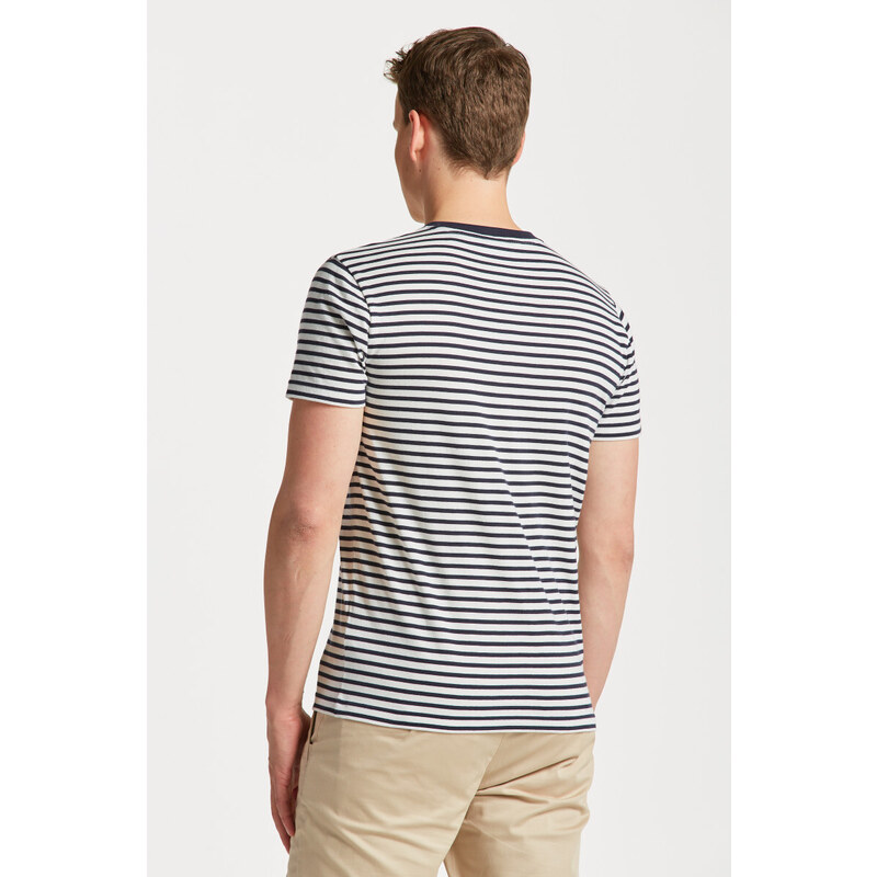 TRIČKO GANT STRIPED T-SHIRT modrá L