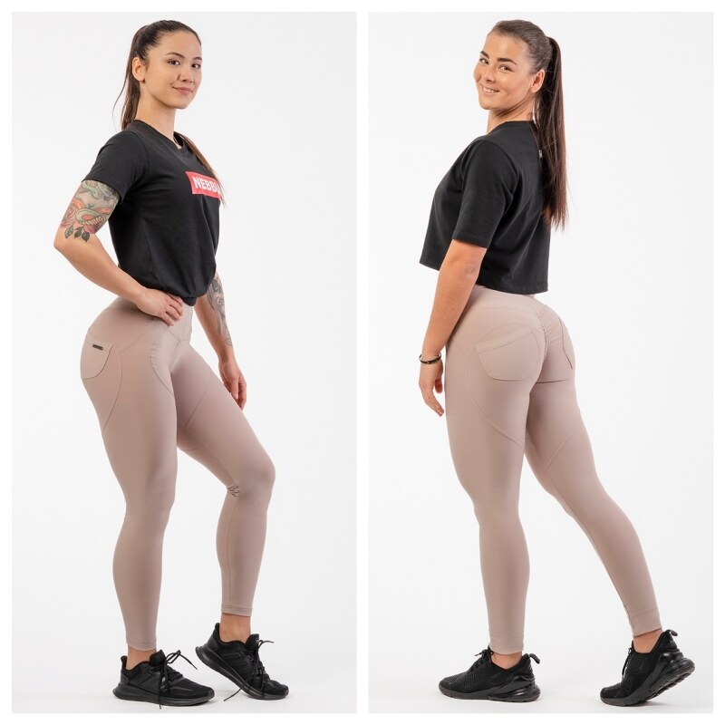 NEBBIA - Bubble Butt legíny s vysokým pasem Lifting Effect 587 (cream)