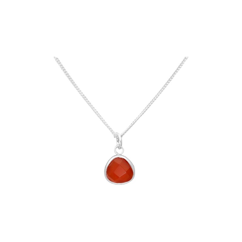 SYLVIENE Stříbrný náhrdelník LULU Oranžový Achát