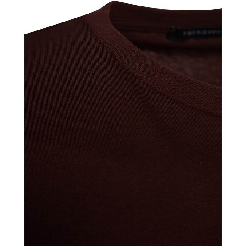 Trendyol Brown Oversize/Wide-Fit Short Sleeve Back Printed 100% Cotton T-Shirt