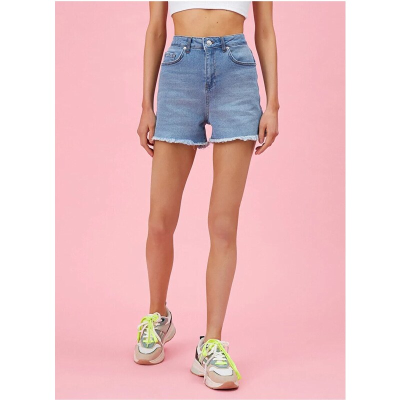 Koton 2sal40015md Normal Waist Open Indigo Women's Denim Shorts.