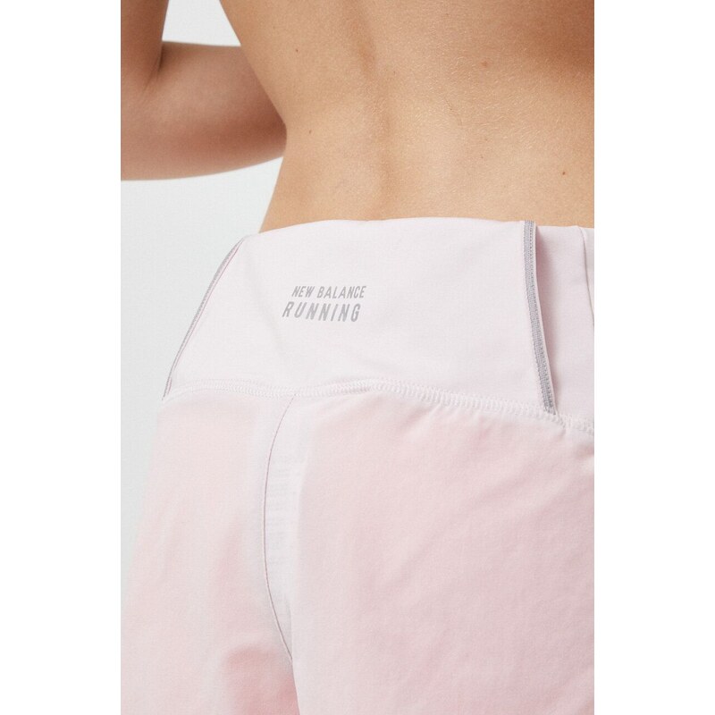 Běžecké šortky New Balance Printed Impact Run růžová barva, medium waist