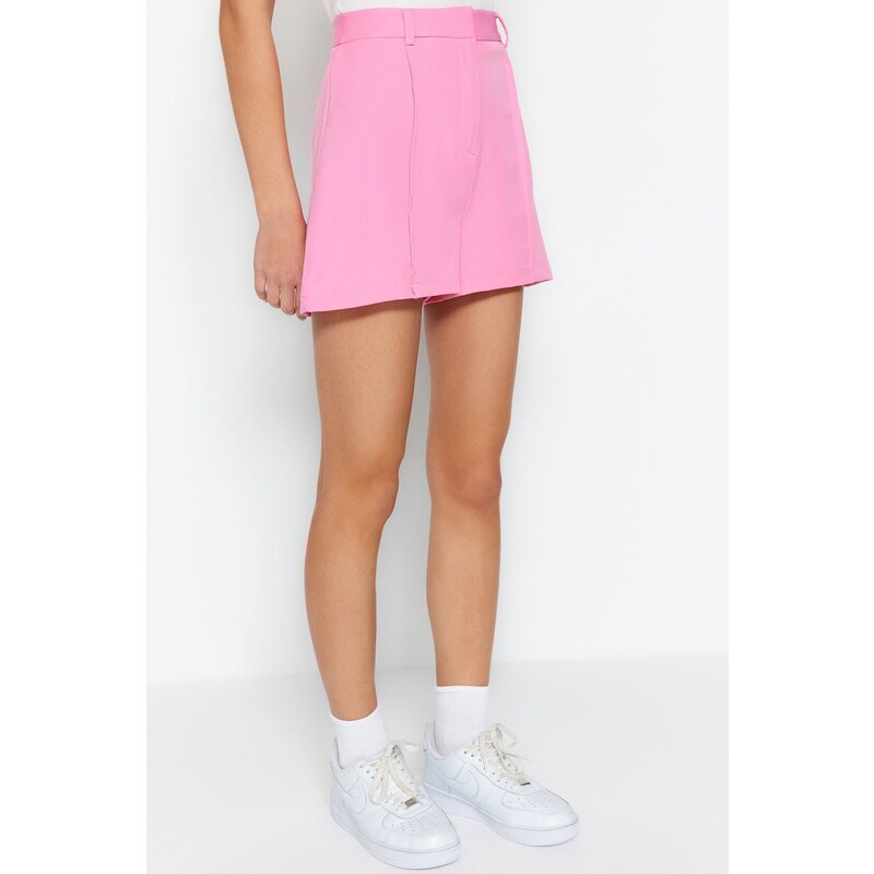 Trendyol Pink Rib Detail Woven Shorts