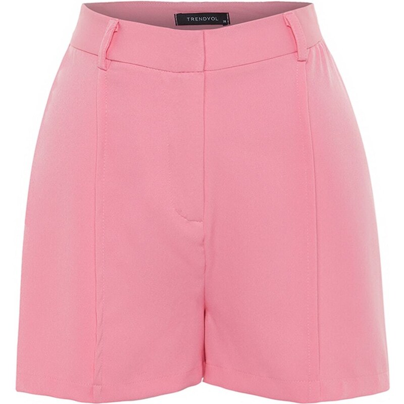 Trendyol Pink Rib Detail Woven Shorts