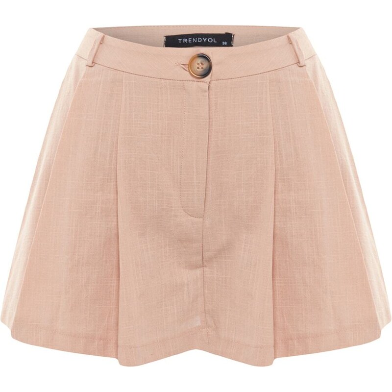 Trendyol Beige Woven 100% Cotton Shorts & Bermuda