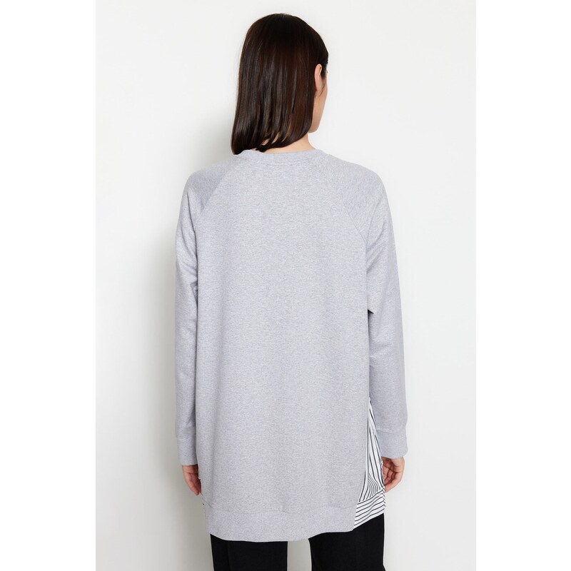 Trendyol Gray Woven Pieced Knitted Tunic