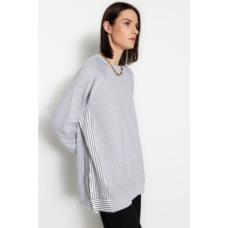 Trendyol Gray Woven Pieced Knitted Tunic