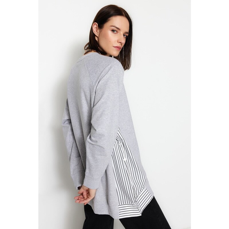 Trendyol Gray Woven Pieced Knitted Tunic