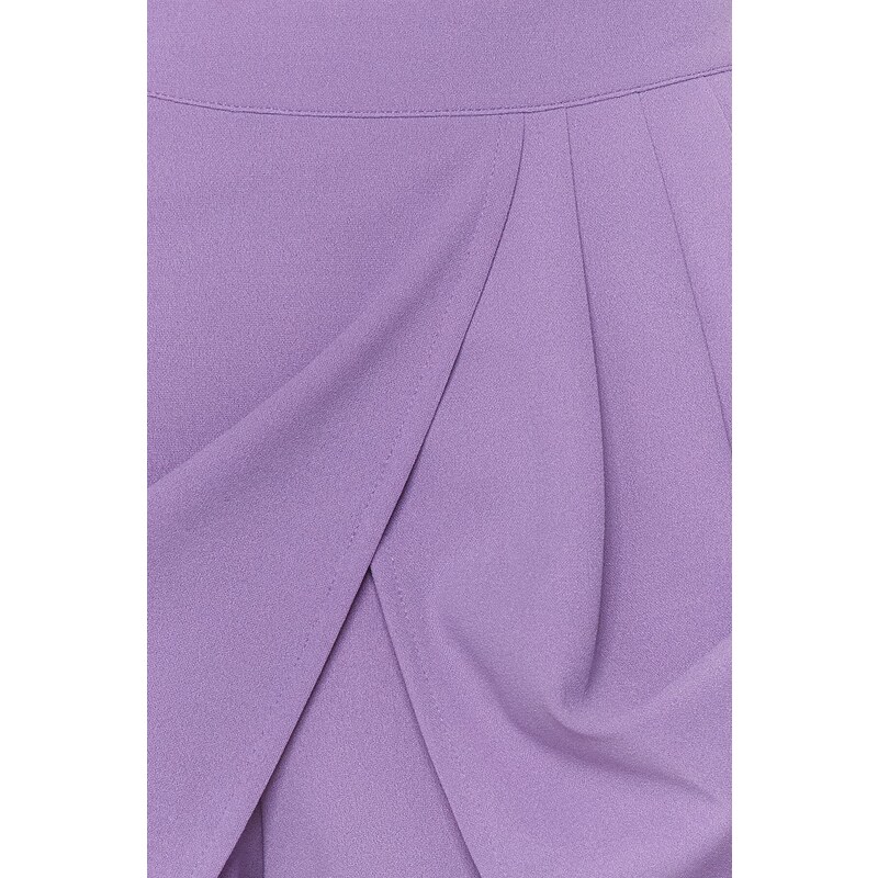 Trendyol Lilac Pleat Detailed Crepe Knitted Shorts Skirt