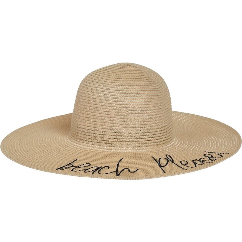 Trendyol Beige Women's Slogan Detailed Straw Flare Hat