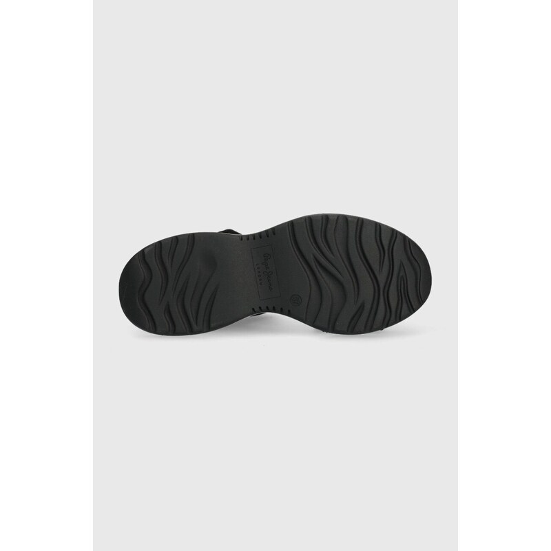 Sandály Pepe Jeans VENUS dámské, černá barva, na platformě, PLS90572