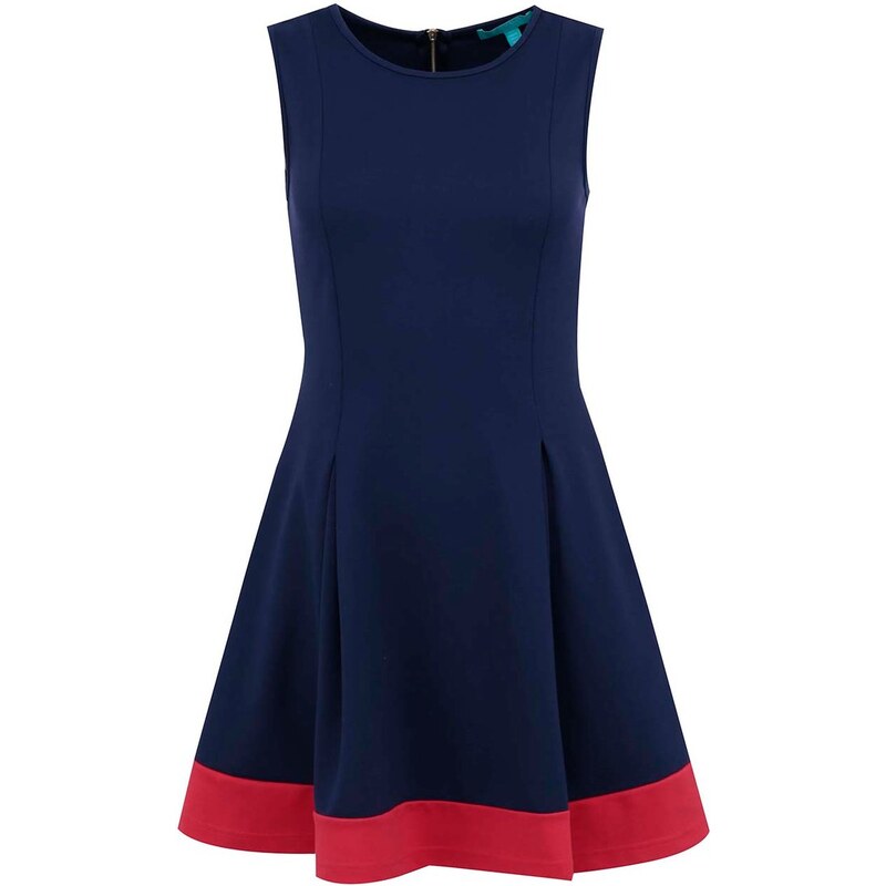 Tmavě modré šaty s červeným lemem Fever London Margate