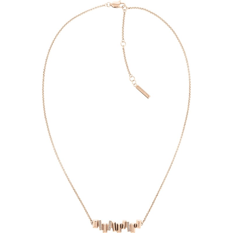 Calvin Klein Slušivý bronzový náhrdelník s krystaly Luster 35000230