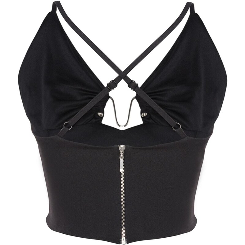 Trendyol Black Crop Lined Weaving Bustier With Window/Cut Out Detail With Accessories
