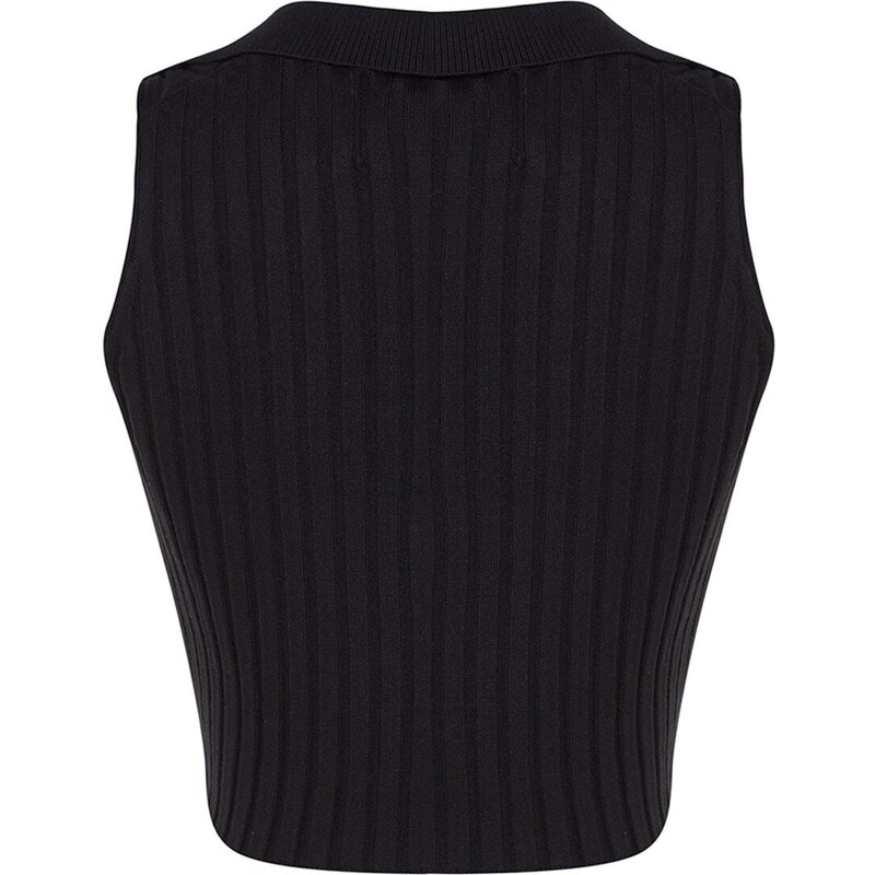 Trendyol X Sagaza Studio Black Tie Detailed Knitwear Bustier