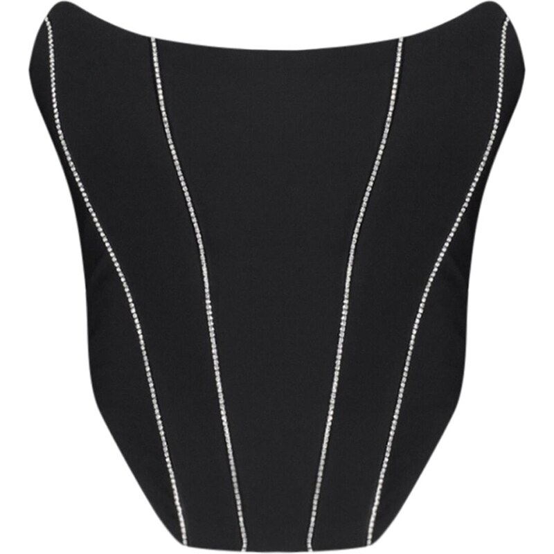 Trendyol Black Strapless Shiny Stone Bustier