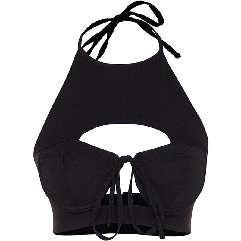 Trendyol Black Crop Woven Window/Cut Out Detailed Bustier